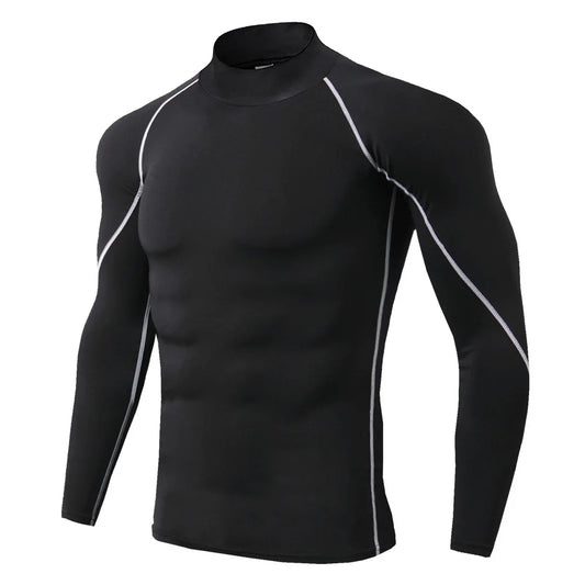 Premium Men's Long Sleeve Compression Top - Quick-Dry Bodybuilding Shirt for Running and Fitness