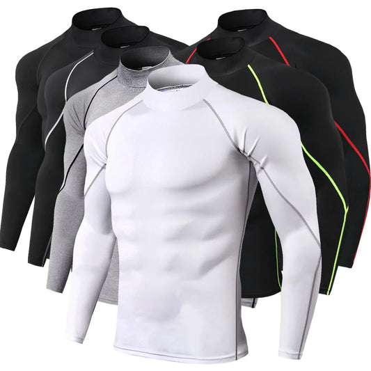 Premium Men's Long Sleeve Compression Top - Quick-Dry Bodybuilding Shirt for Running and Fitness